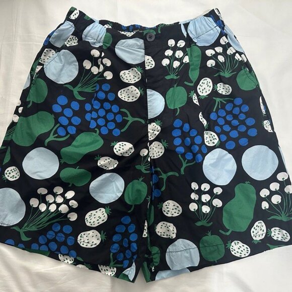 Uniqlo x Marimekko Women’s Cotton Poplin Shorts, Black Tori Fruit - Size XS - Picture 4 of 9